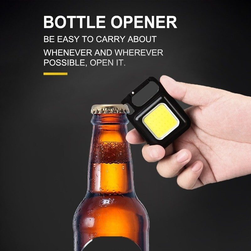 Multifunctional Mini Glare COB Keychain Light USB Charging Emergency Lamps Strong Magnetic Repair Outdoor Camping Light