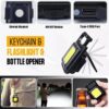 Multifunctional Mini Glare COB Keychain Light USB Charging Emergency Lamps Strong Magnetic Repair Outdoor Camping Light