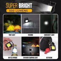 Multifunctional Mini Glare COB Keychain Light USB Charging Emergency Lamps Strong Magnetic Repair Outdoor Camping Light