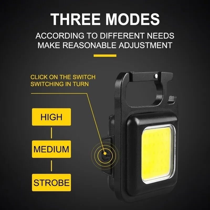 Multifunctional Mini Glare COB Keychain Light USB Charging Emergency Lamps Strong Magnetic Repair Outdoor Camping Light