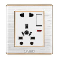 Uni White 10 Pin Multifunctional Socket With Switch