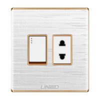 Uni White 2 Pin Universal Socket With Switch