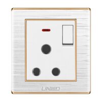 Uni White 3 Pin Round Socket With Switch