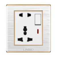 Uni White 5 Pin Universal Socket With Switch