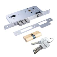 406 Unique Door Handle Lock Antique (Brass Key)