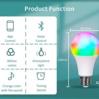 Smart Led Bulb E27 220V Smart Light Dimable Bluetooth RGB Lamp APP Control