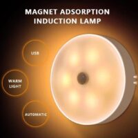 Wireless Motion Sensor LED Night Light USB Rechargeable Wall-Mounted Automatic Body Induction Lamp Energy-saving Bedroom Lamp High Quality