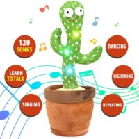 Dancing Cactus Talking Cactus Stuffed Plush Toy Electronic Toy with Song Plush Cactus Potted Toy Early Education Toy for Kids