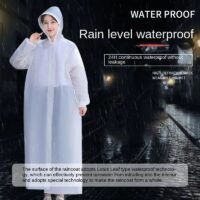 দীর্ঘ পূর্ণ-দৈর্ঘ্য রেইনস্টর্ম প্রুফ প্রাপ্তবয়স্ক পুরুষ এবং মহিলা আউটডোর স্বচ্ছ পোর্টেবল পাঞ্চ. Long Full-Length Rainstorm Proof Adult Male And Female Outdoor Addressable Transparent Portable Punch