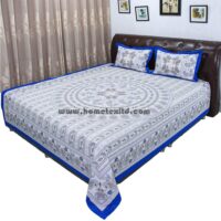 Bed Sheet nokshi katha Blue RTP