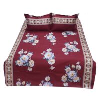 Camaliya Maroon Bed Sheet 100% Cotton hometex