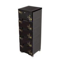 Premio Silver Advance Wardrobe - 5 Drawer - Black